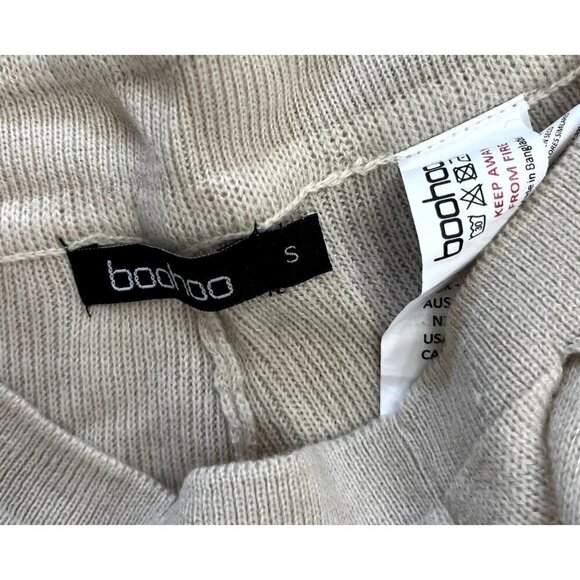 Boohoo Cream Tan Knit Joggers Pants S - Picture 3 of 4